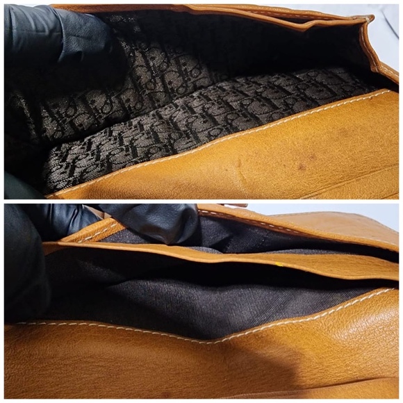 Authentic CHRISTIAN DIOR Vintage  Calfskin Saddle Wallet Brown - Picture 10 of 15